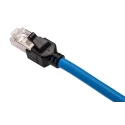 Omron Cat6a Shielded Screened Ethernet Cable Blue 300 mm Low Smoke Zero Halogen XS6W-6LSZH8SS30CM-B