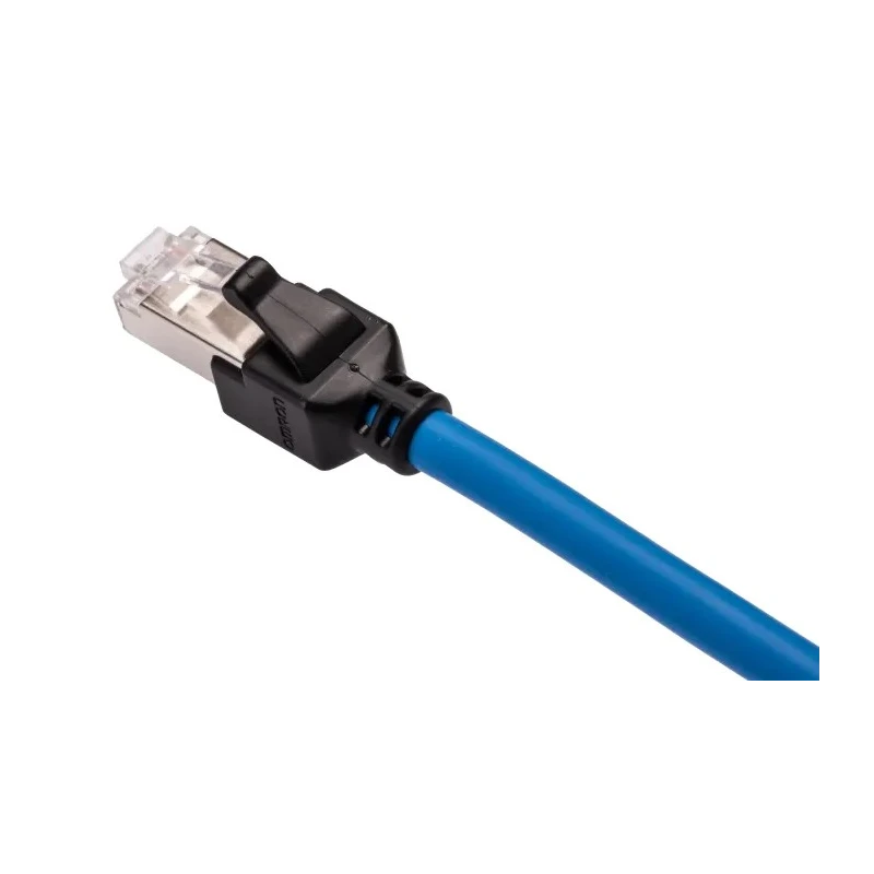 Omron Cat6a Shielded Screened Ethernet Cable Blue 300 mm Low Smoke Zero Halogen XS6W-6LSZH8SS30CM-B