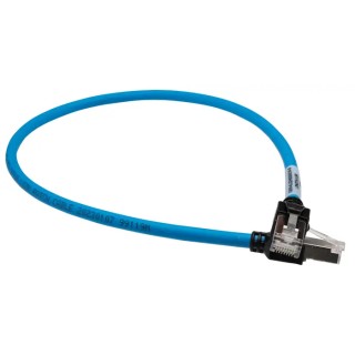Omron Cat6a Shielded Screened Low Smoke Zero Halogen Ethernet Cable 4 Core Blue 0.5 m XS6W-6LSZH8SS50CM-B