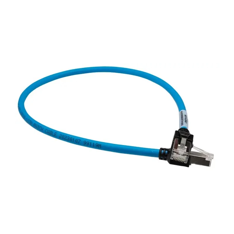 Omron Cat6a Shielded Screened Low Smoke Zero Halogen Ethernet Cable 4 Core Blue 0.5 m XS6W-6LSZH8SS50CM-B