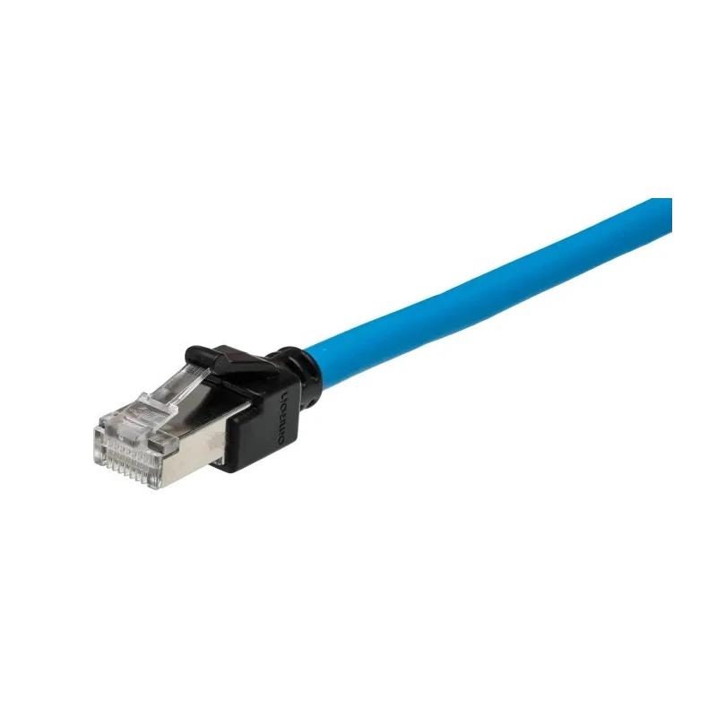 Omron Cat6a Shielded Screened Low Smoke Zero Halogen Ethernet Cable 4 Core Blue 0.5 m XS6W-6LSZH8SS50CM-B
