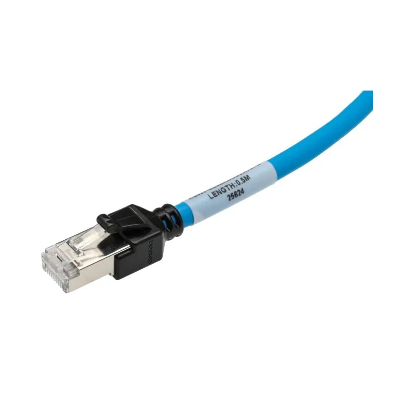 Omron Cat6a Shielded Screened Low Smoke Zero Halogen Ethernet Cable 4 Core Blue 0.5 m XS6W-6LSZH8SS50CM-B
