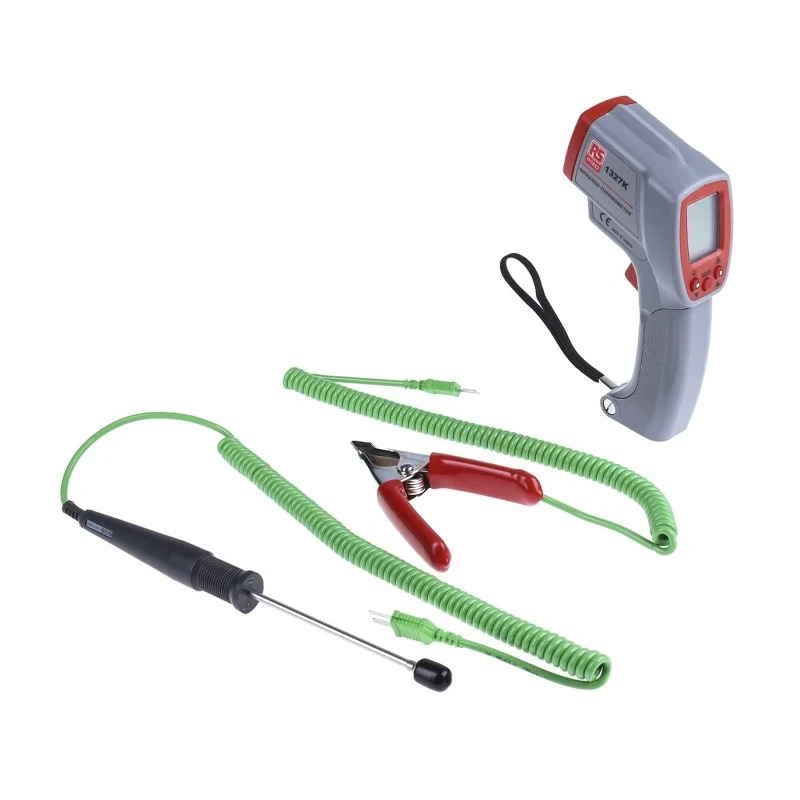 RS PRO Infrared Thermometer Kit 1350°C Max Temperature ±0.1 Reading +1°C % Accuracy Fahrenheit °C F RS1327K