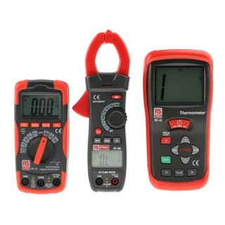 RS PRO Thermometer Multimeter Kit including RS14 Compact Autoranging Digital Multimeter, RS380 Clamp RS14, RS380, RS42