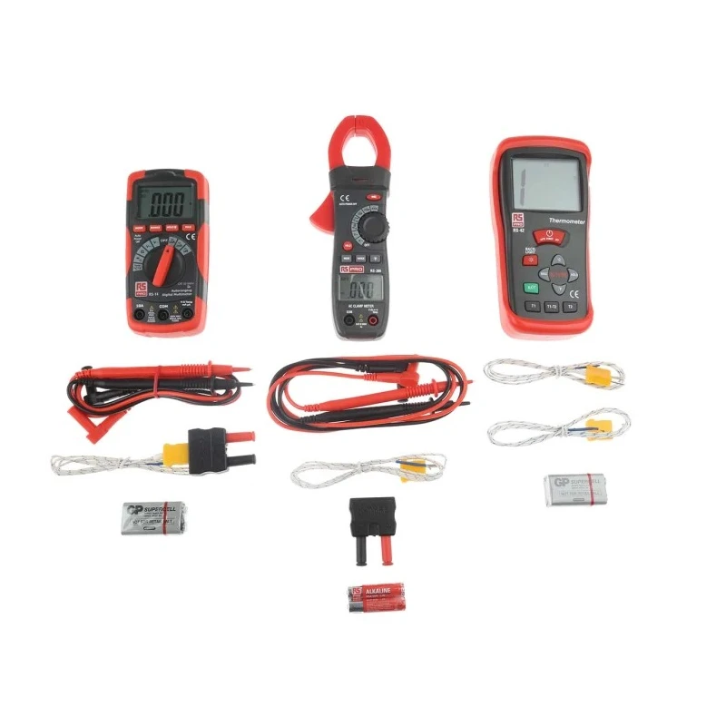 RS PRO Thermometer Multimeter Kit including RS14 Compact Autoranging Digital Multimeter, RS380 Clamp RS14, RS380, RS42