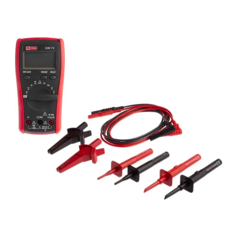 RS PRO Handheld Digital Multimeter True RMS, 10 A AC/DC, 1 kV DC, 600 V AC IDM72