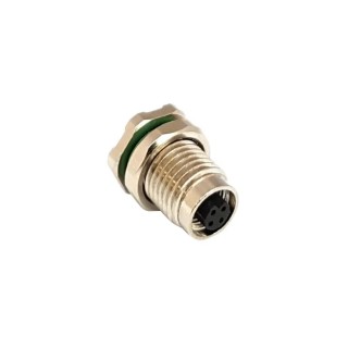 Bulgin Buccaneer M5 Series Circular Connector 3 Contacts Rear Mount Socket Female Nickel Housing IP67 Rated 