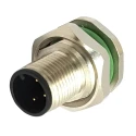 Bulgin Industrial Circular Connector 12 Contacts Rear Mount M12 Socket Male IP67 Buccaneer M12 Series PXMBNI12RPM12APCM16