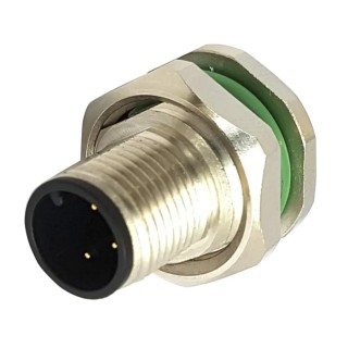Bulgin Industrial Circular Connector 12 Contacts Rear Mount M12 Socket Male IP67 Buccaneer M12 Series PXMBNI12RPM12APCM16