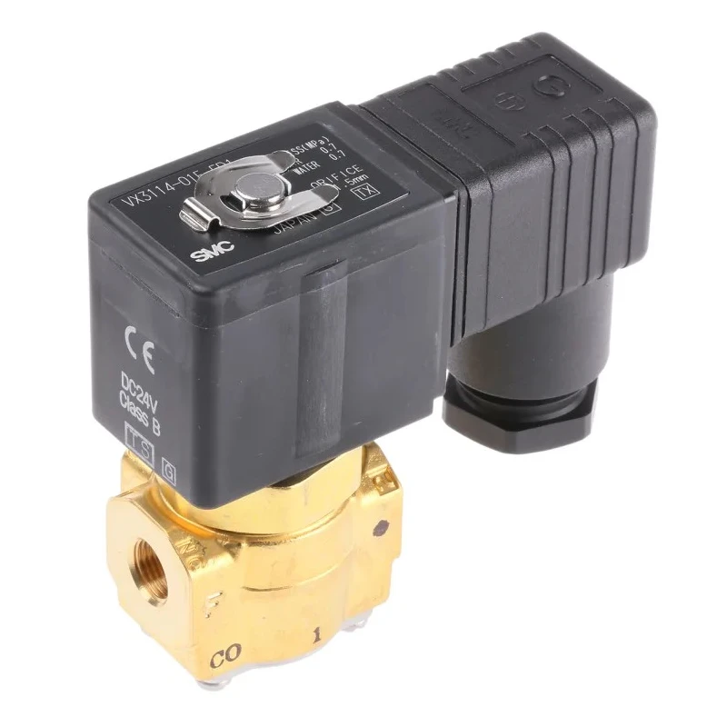 SMC Solenoid Valve 3 Port Brass Body 24V 1/8 in G VX3114-01F-5D1