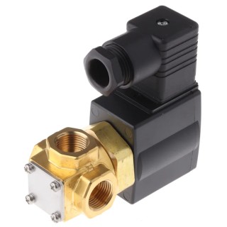 SMC 3 Port Common Solenoid Valve, Brass Body, 24V DC, 1/4 in G Inlet, VX3334A-03F-5D1