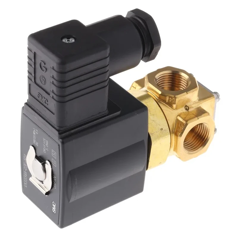 SMC 3 Port Common Solenoid Valve, Brass Body, 24V DC, 1/4 in G Inlet, VX3334A-03F-5D1