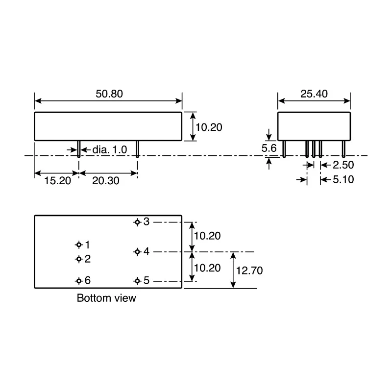 Recom DC/DC Converter 12V DC Output, 1.67A, 9-36V DC Input, 20W, Through Hole Mount, 6 Pins, 105°C Max Temp RP20