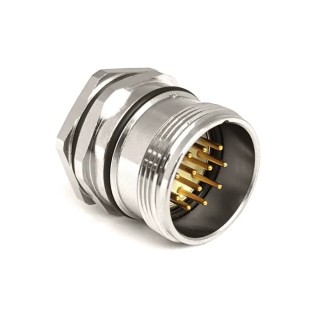Bulgin Circular Connector, 19 Contacts, Front Mount, M23 Connector, Male Plug, IP67 Rated, Buccaneer M23 PXMBNI23FPM19ASC