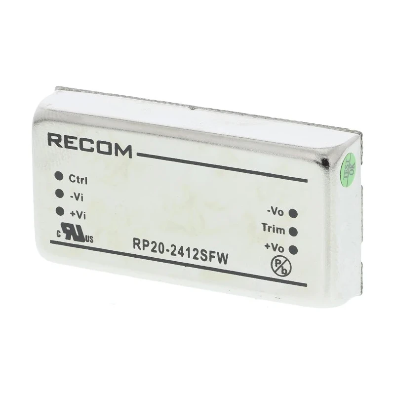 Recom RP20 FW DC/DC Converter 12V DC 1.67A Output Current 20W Power Through Hole Mount 