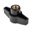 RS PRO Black Thermoplastic Wing Clamping Knob M10 Threaded Through Hole 169-373