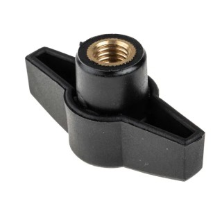 RS PRO Black Thermoplastic Wing Clamping Knob M10 Threaded Through Hole 169-373