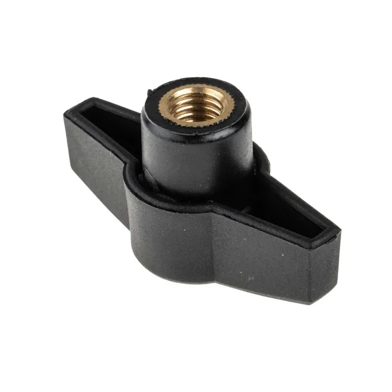 RS PRO Black Thermoplastic Wing Clamping Knob M10 Threaded Through Hole 169-373