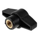 RS PRO Black Thermoplastic Wing Clamping Knob M10 Threaded Through Hole 169-373