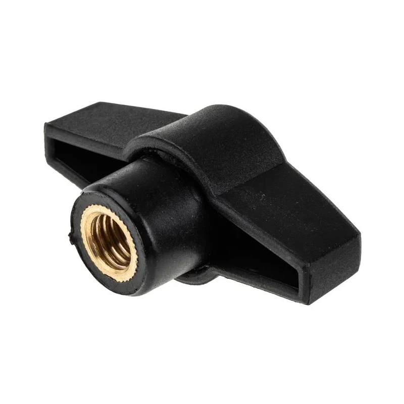 RS PRO Black Thermoplastic Wing Clamping Knob M10 Threaded Through Hole 169-373