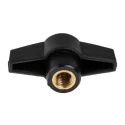 RS PRO Black Thermoplastic Wing Clamping Knob M10 Threaded Through Hole 169-373
