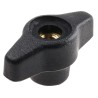 RS PRO Black Thermoplastic Wing Clamping Knob, Threaded Through Hole 40 mm Diameter, 9 mm Thread Length 169-345
