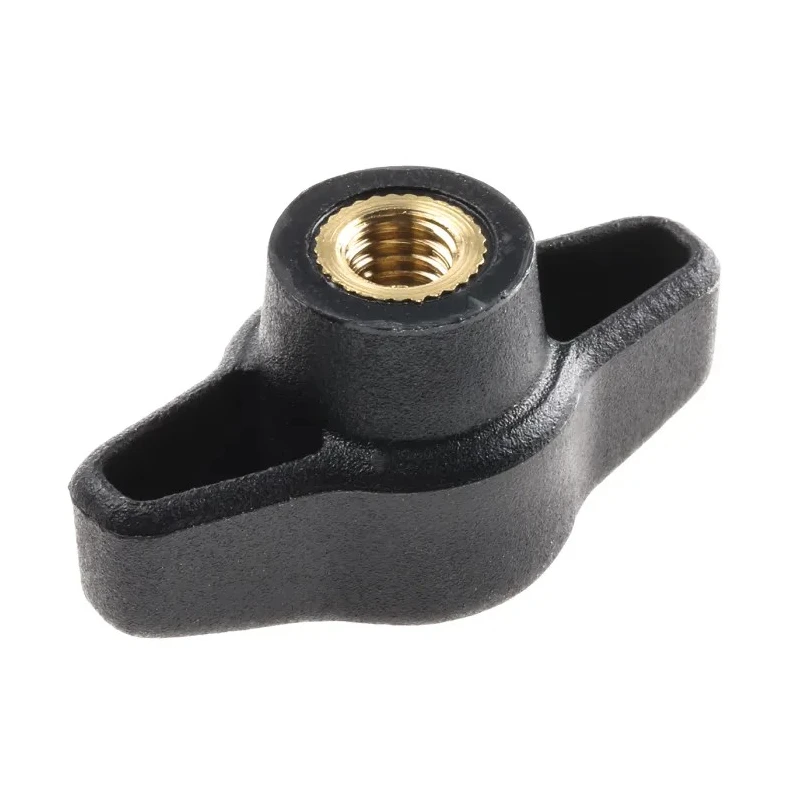 RS PRO Black Thermoplastic Wing Clamping Knob, Threaded Through Hole 40 mm Diameter, 9 mm Thread Length 169-345
