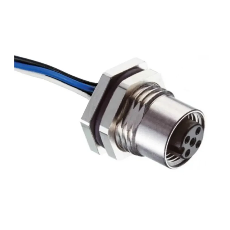 RS PRO Industrial Circular Connector Panel Mount Socket, 4 Contacts, M12 Size, Female, IP67, 250V, 4A 144-7619