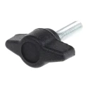 RS PRO Black Thermoplastic Wing Clamping Knob Threaded Stud 28 mm Diameter 20 mm Length 169-266