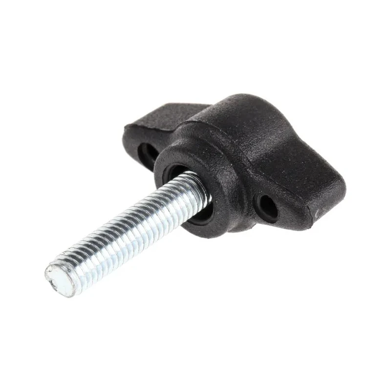 RS PRO Black Thermoplastic Wing Clamping Knob Threaded Stud 28 mm Diameter 20 mm Length 169-266
