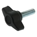 RS PRO Black Thermoplastic Wing Clamping Knob Threaded Stud 28 mm Diameter, 20 mm Thread Length 169-272