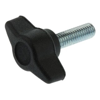 RS PRO Black Thermoplastic Wing Clamping Knob Threaded Stud 28 mm Diameter, 20 mm Thread Length 169-272