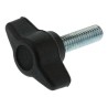 RS PRO Black Thermoplastic Wing Clamping Knob Threaded Stud 28 mm Diameter, 20 mm Thread Length 169-272