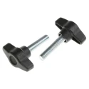 RS PRO Black Thermoplastic Wing Clamping Knob Threaded Stud 40 mm Diameter 35 mm Thread Length 169-294