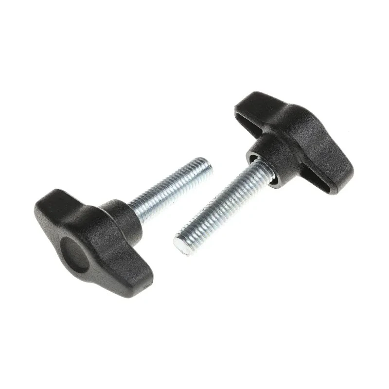 RS PRO Black Thermoplastic Wing Clamping Knob Threaded Stud 40 mm Diameter 35 mm Thread Length 169-294