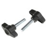 RS PRO Black Thermoplastic Wing Clamping Knob Threaded Stud 40 mm Diameter 35 mm Thread Length 169-294