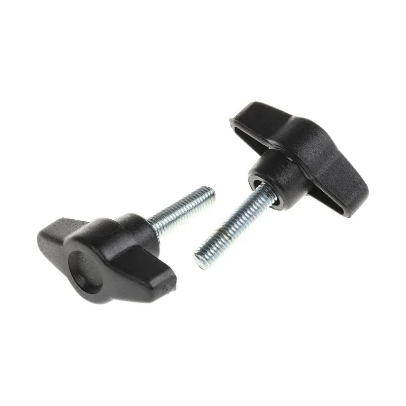 RS PRO Black Thermoplastic Wing Clamping Knob Threaded Stud 40 mm Diameter 25 mm Thread Length 169-288