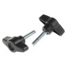 RS PRO Black Thermoplastic Wing Clamping Knob Threaded Stud 40 mm Diameter 25 mm Thread Length 169-288