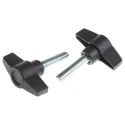 RS PRO Black Thermoplastic Wing Clamping Knob Threaded Stud, 60 mm Diameter, 40 mm Thread Length 169-339