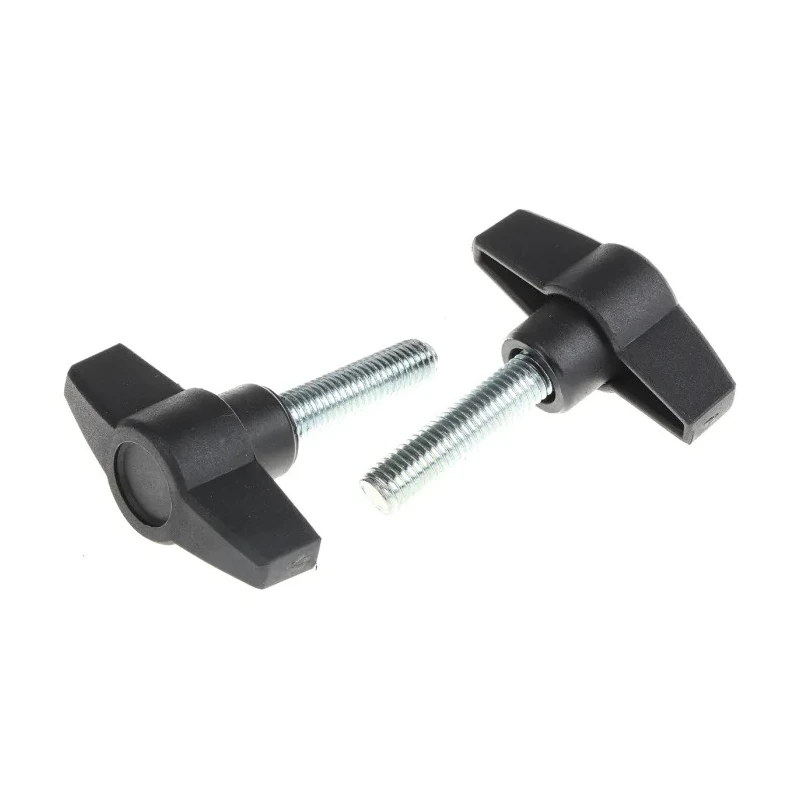 RS PRO Black Thermoplastic Wing Clamping Knob Threaded Stud, 60 mm Diameter, 40 mm Thread Length 169-339