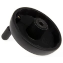 Elesa Black Technopolymer High-Impact Resistant Revolving Hand Wheel, 125 mm Diameter 72701