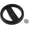Elesa Black Technopolymer Spoked Hand Wheel, 160 mm Diameter, Steel Insert 78711