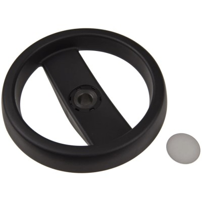 Elesa Black Technopolymer Spoked Hand Wheel, 160 mm Diameter, Steel Insert 78711