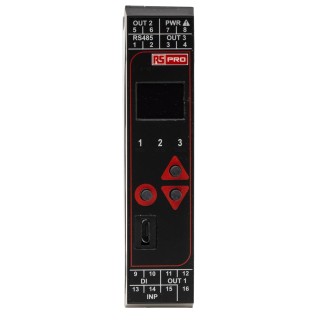 RS PRO DIN Rail PID Temperature Controller with 1 Input and 3 Relay Outputs, 24V ac, OLED Display 144-8681