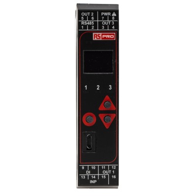 RS PRO DIN Rail PID Temperature Controller with 1 Input and 3 Relay Outputs, 24V ac, OLED Display 144-8681