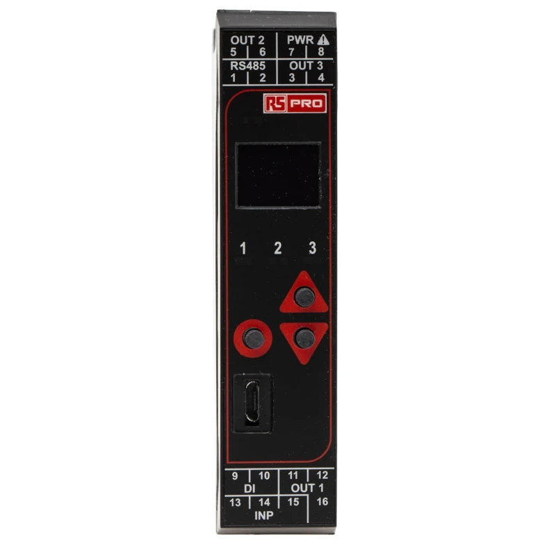 RS PRO DIN Rail PID Temperature Controller with 1 Input and 3 Relay Outputs, 24V ac, OLED Display 144-8681