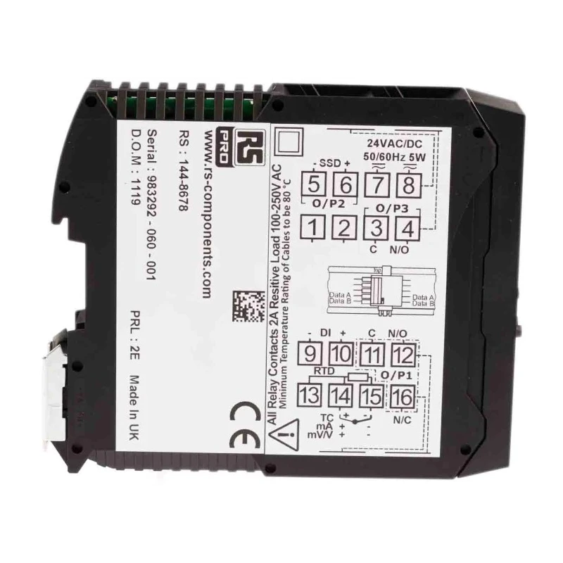 RS PRO DIN Rail PID Temperature Controller 1 Input, 3 Output Relay 24V ac/dc PID Controller 144-8678