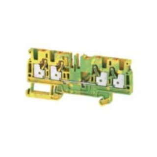 Weidmüller A Series DIN Rail Terminal Block Yellow, Green, 4mm², 1-Level, Push-in 2051560000