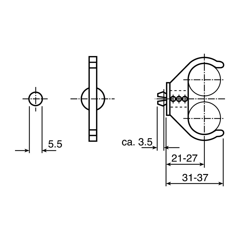 BJB Compact Fluorescent Lamp Holder TC-L Screw Snap-Fit, Polycarbonate, 2G11 Base, 37mm Length 26.726.U310.50