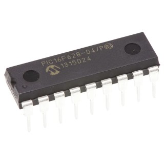Microchip 8-bit PIC Microcontroller, 4 MHz, 3.5 KB FLASH, 18-Pin PDIP PIC16F628-04/P